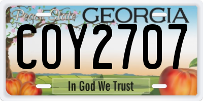 GA license plate COY2707