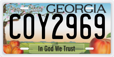 GA license plate COY2969