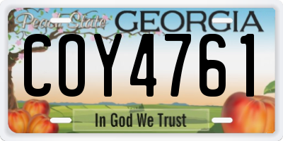 GA license plate COY4761