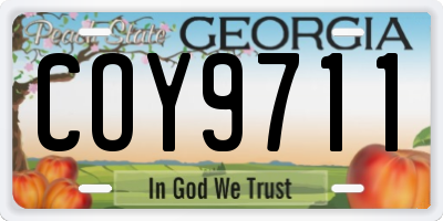 GA license plate COY9711