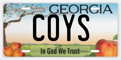 GA license plate COYS