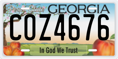 GA license plate COZ4676