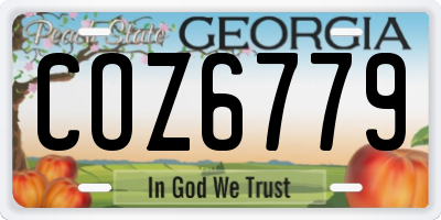 GA license plate COZ6779