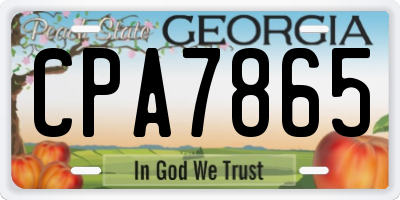 GA license plate CPA7865