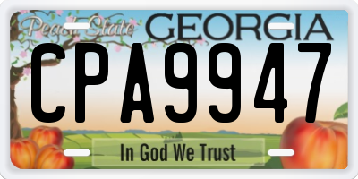 GA license plate CPA9947
