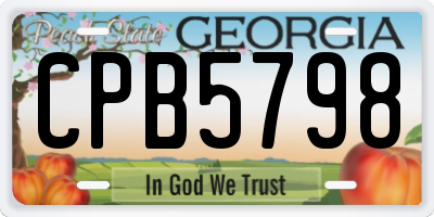 GA license plate CPB5798
