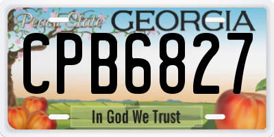 GA license plate CPB6827
