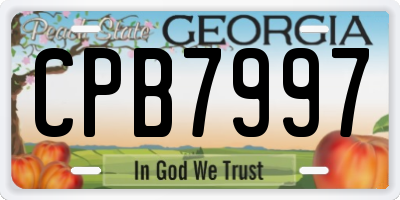 GA license plate CPB7997