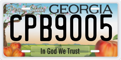 GA license plate CPB9005