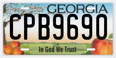 GA license plate CPB9690