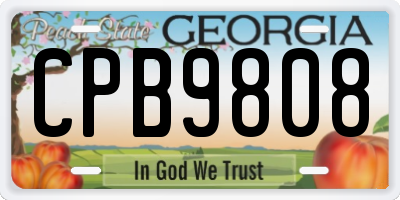 GA license plate CPB9808