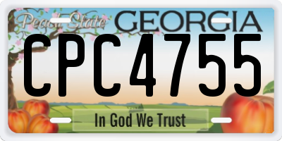 GA license plate CPC4755