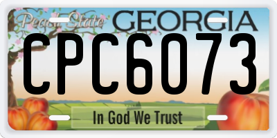 GA license plate CPC6073