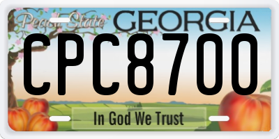 GA license plate CPC8700