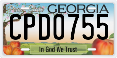 GA license plate CPD0755