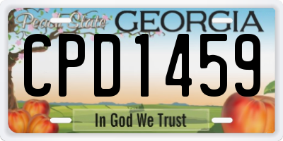 GA license plate CPD1459
