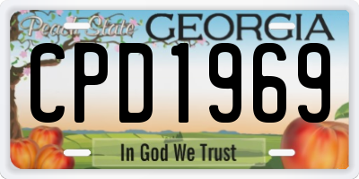 GA license plate CPD1969