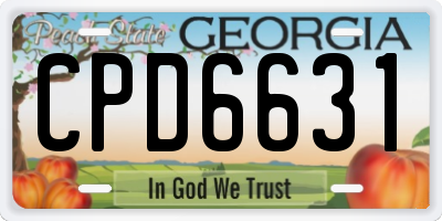 GA license plate CPD6631