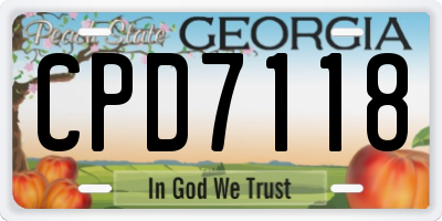 GA license plate CPD7118