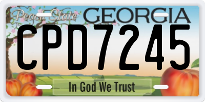 GA license plate CPD7245