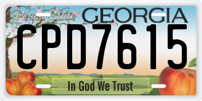 GA license plate CPD7615