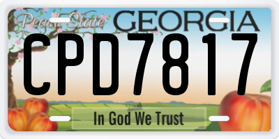 GA license plate CPD7817