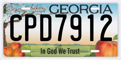 GA license plate CPD7912