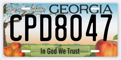 GA license plate CPD8047