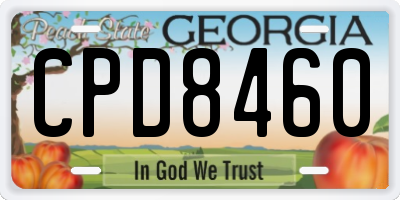 GA license plate CPD8460