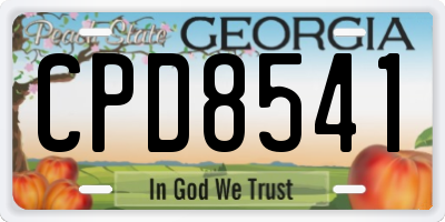 GA license plate CPD8541