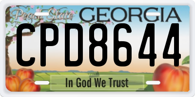 GA license plate CPD8644