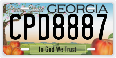 GA license plate CPD8887