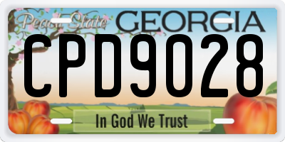 GA license plate CPD9028