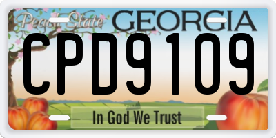 GA license plate CPD9109