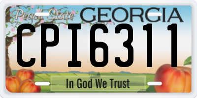 GA license plate CPI6311