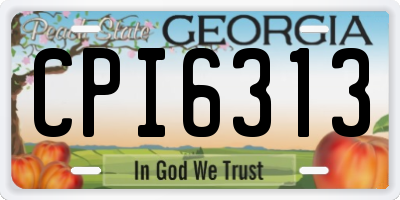 GA license plate CPI6313