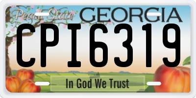 GA license plate CPI6319