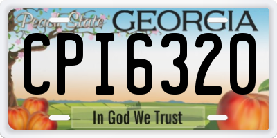 GA license plate CPI6320