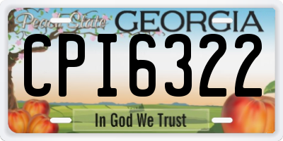 GA license plate CPI6322