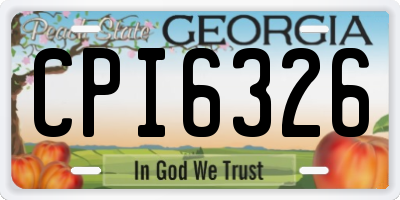 GA license plate CPI6326