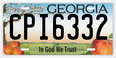 GA license plate CPI6332