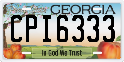 GA license plate CPI6333