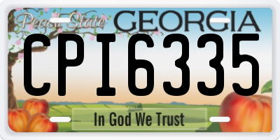 GA license plate CPI6335