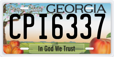 GA license plate CPI6337