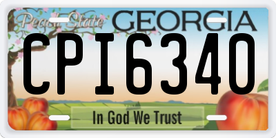 GA license plate CPI6340