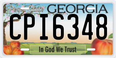 GA license plate CPI6348