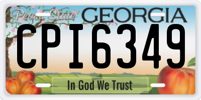 GA license plate CPI6349