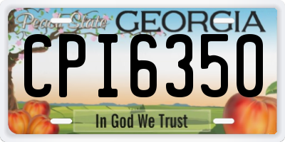 GA license plate CPI6350