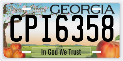 GA license plate CPI6358