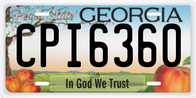 GA license plate CPI6360